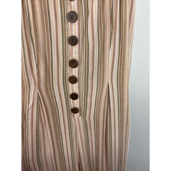 American Eagle Full Body Length Jumpsuit Ladies XS Multicolor Stripe Halter L30" - Picture 5 of 12
